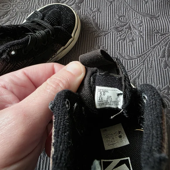 Vans Black and Gray Kids High-Top Sneakers - Picture 3 of 4